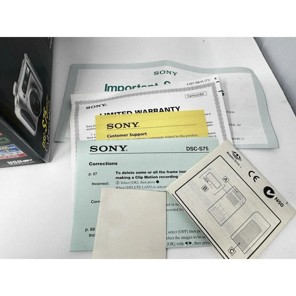 Sony Cyber-shot DSC-S75 3.3MP Digital Camera w/ Box Accessories (See Video)